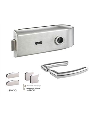 Glastürbeschlag Andrea SET - Edelstahlfarbig