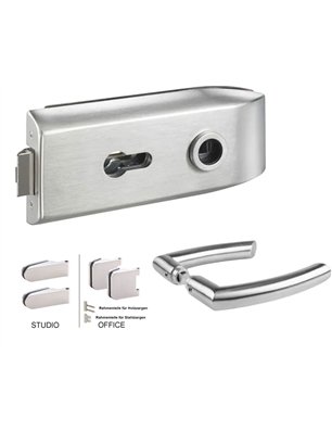 Glastürbeschlag Andrea SET - Edelstahlfarbig