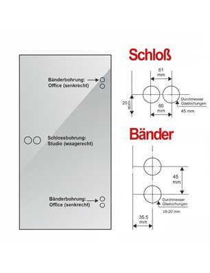 Ganzglastür Satino Beide Seitig