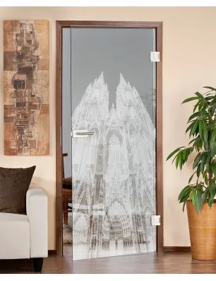 Ganzglastür Köln Gelasert Auf Klarglas