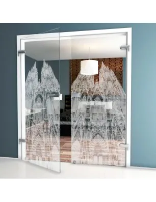 Ganzglastür Köln Gelasert Auf Klarglas