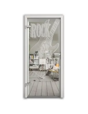 Ganzglastür Guitar Gelasert Auf Klarglas