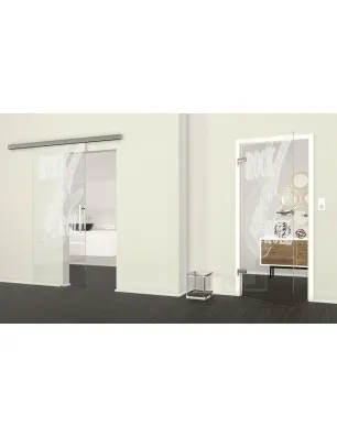 Ganzglastür Guitar Gelasert Auf Klarglas