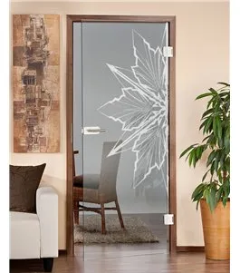 Ganzglastür Eis Gelasert Auf Klarglas