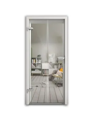 Ganzglastür Blend Gelasert Auf Klarglas