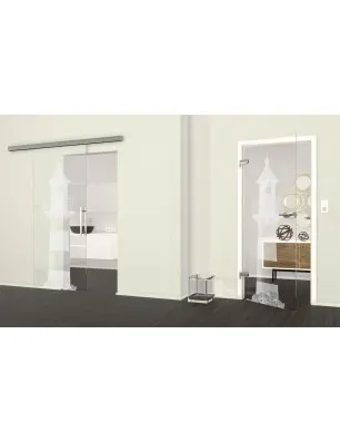 Ganzglastür Leuchtturm 2 Gelasert Auf Klarglas