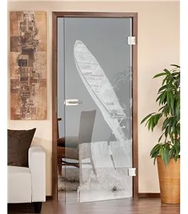 Ganzglastür Boot 2 Gelasert Auf Klarglas