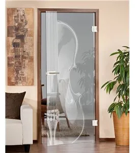 Ganzglastür Geige Gelasert Auf Klarglas