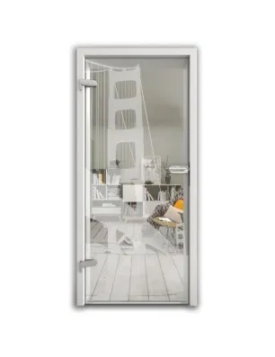 Ganzglastür San Fransisco Gelasert Auf Klarglas