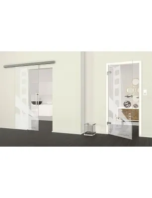 Ganzglastür San Fransisco Gelasert Auf Klarglas