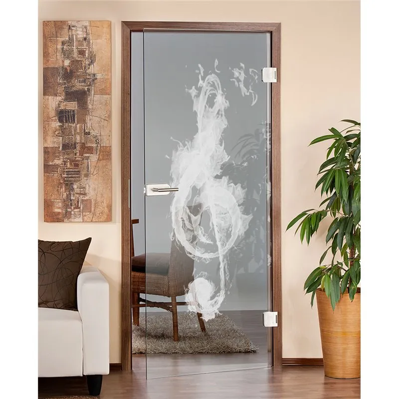 Ganzglastür Burning Musik Gelasert Auf Klarglas Ganzglastür Burning Musik Gelasert Auf Klarglas