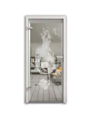 Ganzglastür Burning Musik Gelasert Auf Klarglas