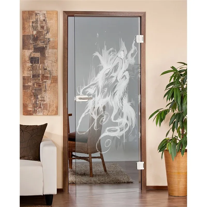 Ganzglastür Wolf 3 Gelasert Auf Klarglas Ganzglastür Wolf 3 Gelasert Auf Klarglas