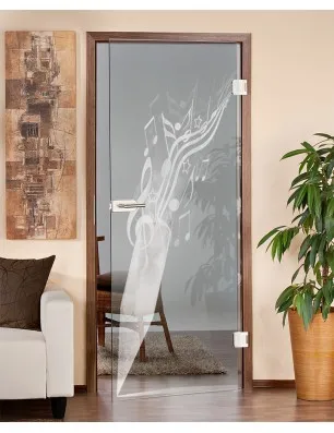 Ganzglastür Komponieren Gelasert Auf Klarglas