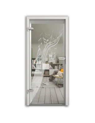 Ganzglastür Komponieren Gelasert Auf Klarglas