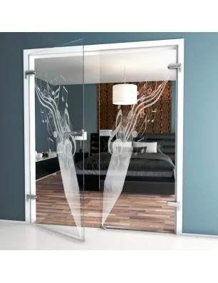 Ganzglastür Komponieren Gelasert Auf Klarglas