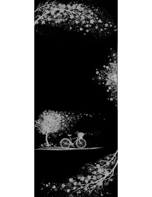 Ganzglastür Herbst Gelasert Auf Klarglas