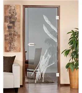 Ganzglastür Spargel Gelasert Auf Klarglas