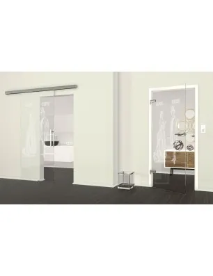 Ganzglastür Ladies and Gents Gelasert Auf Klarglas