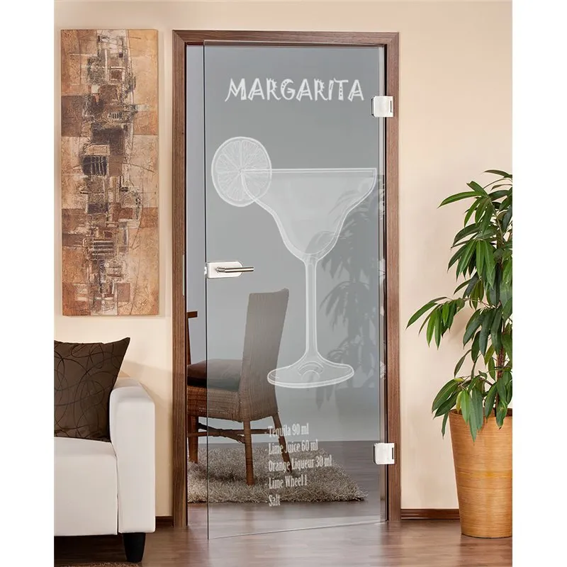 Ganzglastür Margarita Gelasert Auf Klarglas Ganzglastür Margarita Gelasert Auf Klarglas