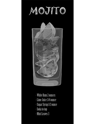 Ganzglastür Mojito Gelasert Auf Klarglas