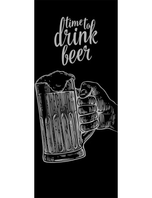 Ganzglastür Time to drink beer Gelasert Auf Klarglas