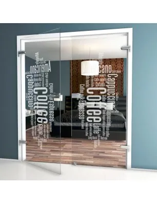 Ganzglastür Coffee Gelasert Auf Klarglas