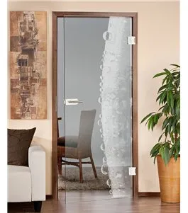 Ganzglastür Morgentau Gelasert Auf Klarglas