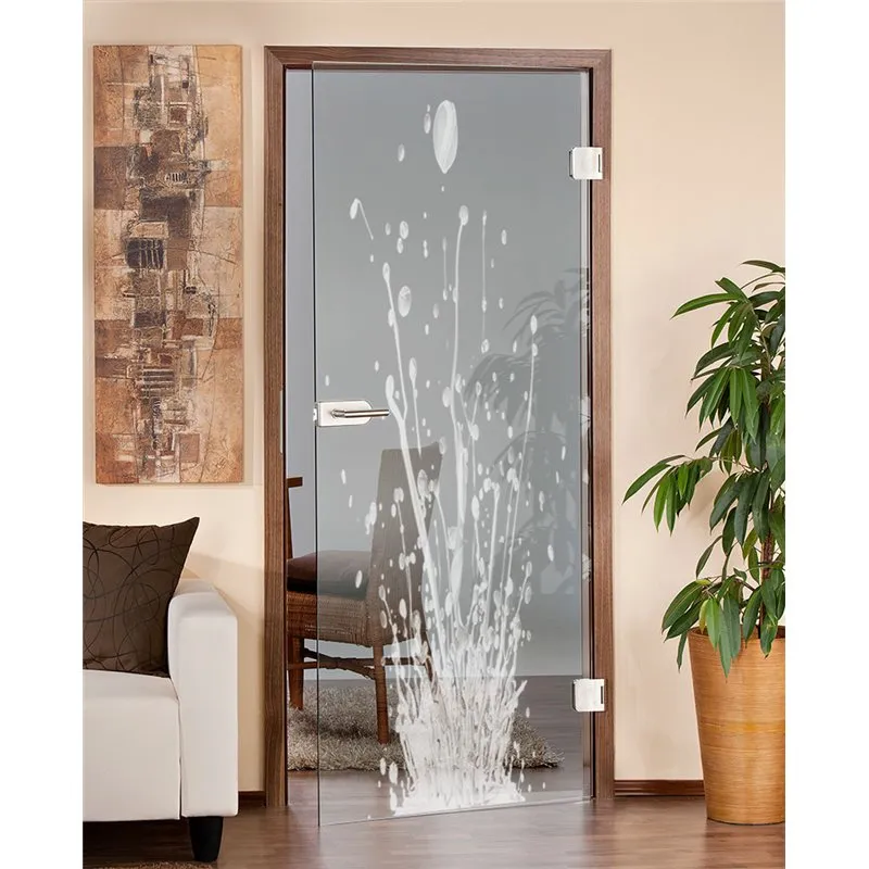 Ganzglastür Splash Gelasert Auf Klarglas Ganzglastür Splash Gelasert Auf Klarglas