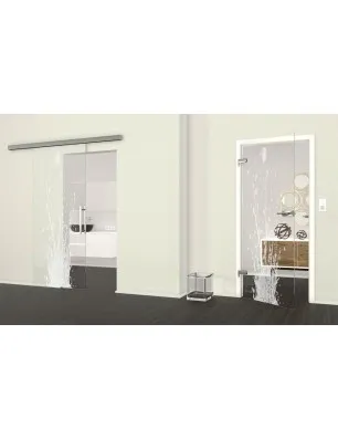 Ganzglastür Splash Gelasert Auf Klarglas