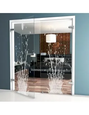 Ganzglastür Splash Gelasert Auf Klarglas