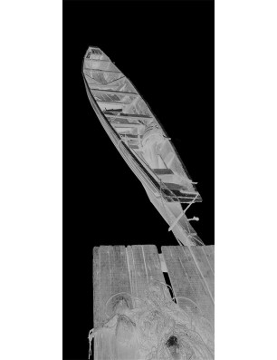 Ganzglastür Boot 2 Gelasert Auf Grauglas