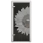 Ganzglastür Sonnenblume Gelasert Auf Grauglas Ganzglastür Sonnenblume Gelasert Auf Grauglas