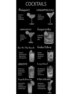 Ganzglastür Cocktails Gelasert Auf Grauglas