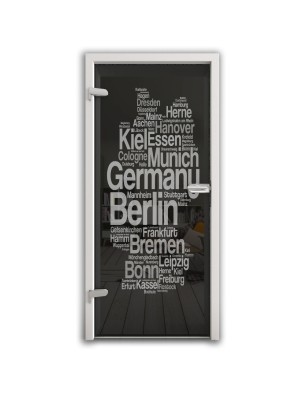 Ganzglastür Germany Gelasert Auf Grauglas