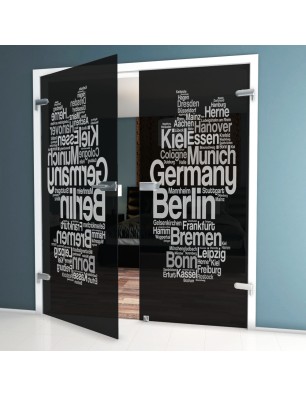 Ganzglastür Germany Gelasert Auf Grauglas