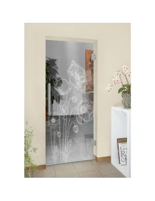 Pendeltür Blume 10 Gelasert Auf Klarglas