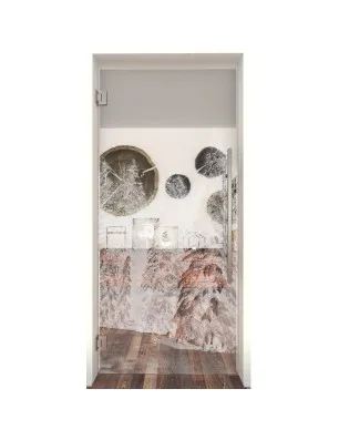 Pendeltür Winterwald Gelasert Auf Klarglas