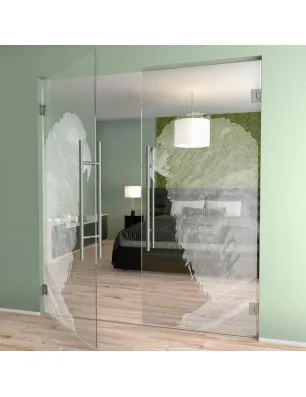 Pendeltür Sittich Gelasert Auf Klarglas