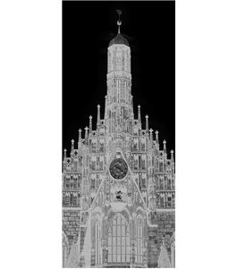 Pendeltür Frauenkirche Gelasert Auf Klarglas