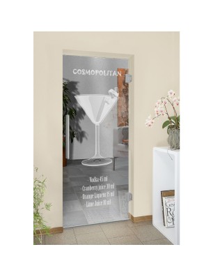 Pendeltür Cosmopolitan Gelasert Auf Klarglas