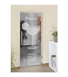 Pendeltür Daiquiri Gelasert Auf Klarglas