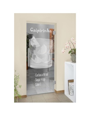 Pendeltür Caipirinha Gelasert Auf Klarglas
