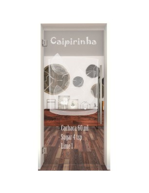 Pendeltür Caipirinha Gelasert Auf Klarglas