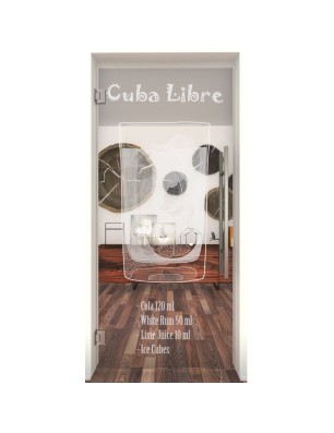 Pendeltür Cuba Libre Gelasert Auf Klarglas