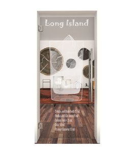 Pendeltür Long Island Gelasert Auf Klarglas