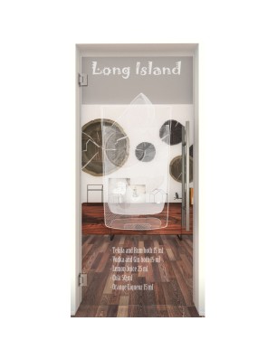 Pendeltür Long Island Gelasert Auf Klarglas