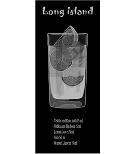 Pendeltür Long Island Gelasert Auf Klarglas