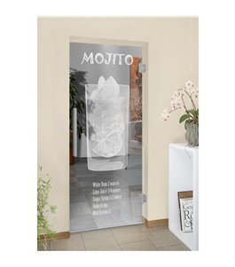 Pendeltür Mojito Gelasert Auf Klarglas