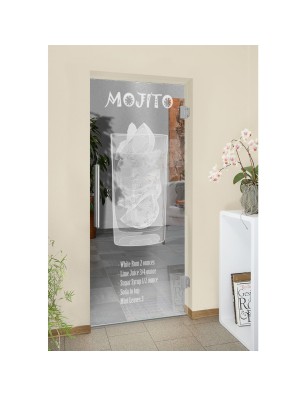 Pendeltür Mojito Gelasert Auf Klarglas